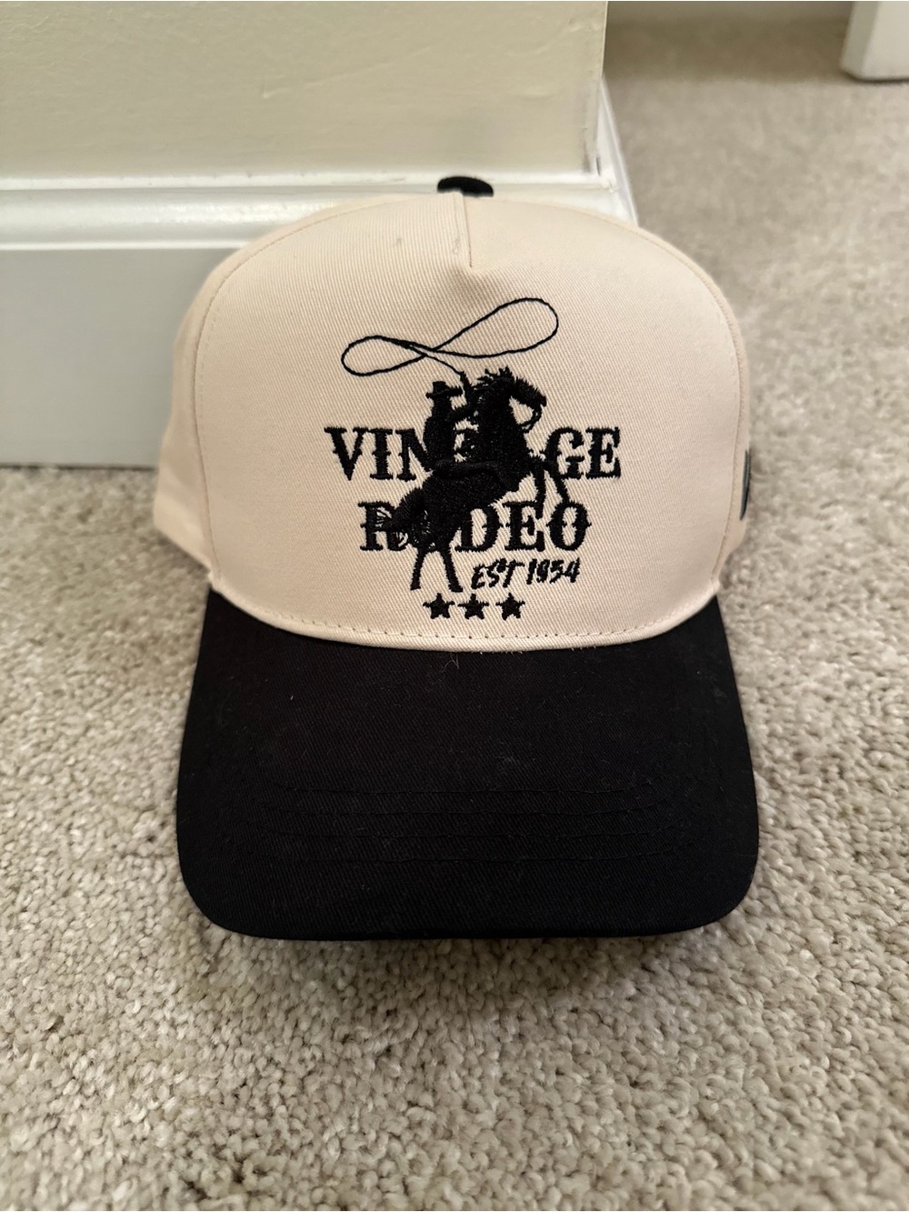Vintage Rodeo Two-Tone Trucker Hat - Cream & Black